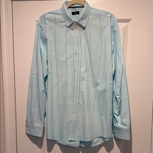 Alfani Pale Blue Men's Patterned Dress Shirt